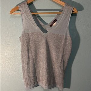 Sigrid Olsen Shimmering Silver Blue Sleeveless Tank Top Size M Excellent